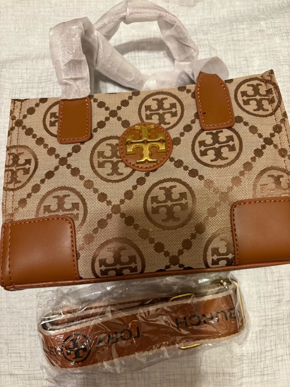 Brown Canvas Logo Tote